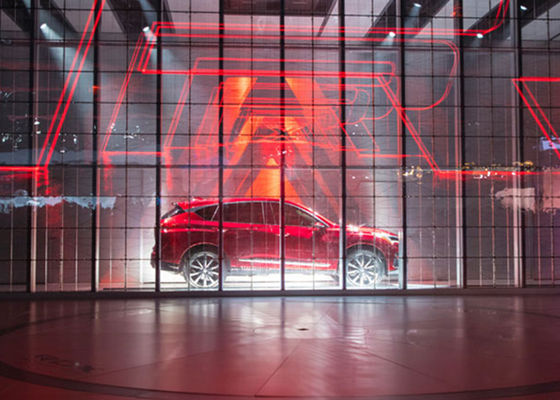 Maille visuelle polychrome extérieure d'intérieur en verre du mur LED de SMD P2.84 P20 d'intense luminosité